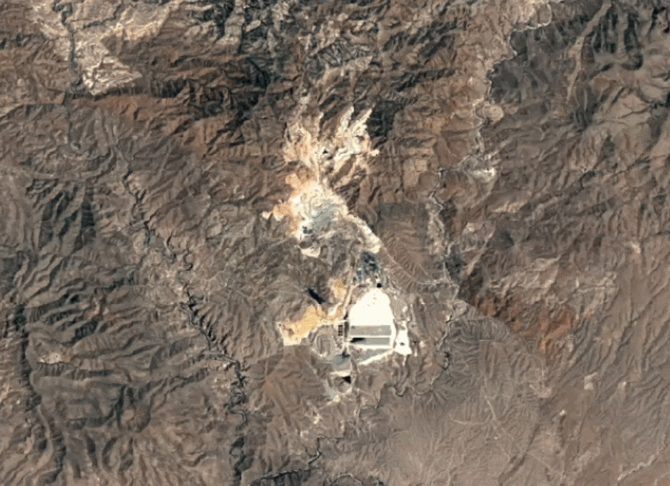 Ampliación de la mina de cobre Morenci en Arizona entre 1984 y 2022.