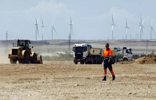 Las obras de la gigafactoría que levantan Stellantis y la china CATL en Zaragoza.