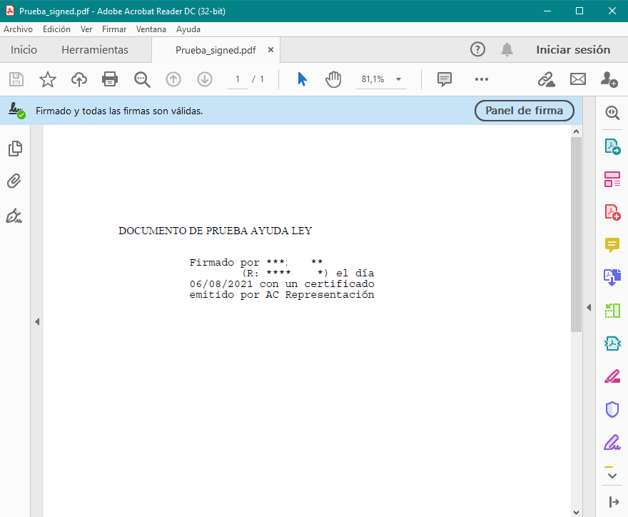 Autofirma en los metadatos del documento