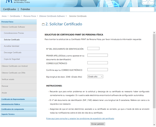 solicitarCertificado