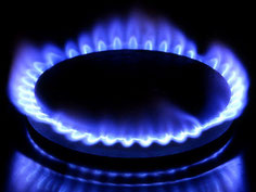 Gas combustible en fogón de cocina