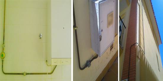 Válvulas de corte de propano en vivienda. Fotos de AprendEmergencias