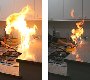 Aceite ardiendo en una sartén