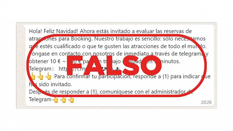 La falsa oferta de trabajo que suplanta a Booking